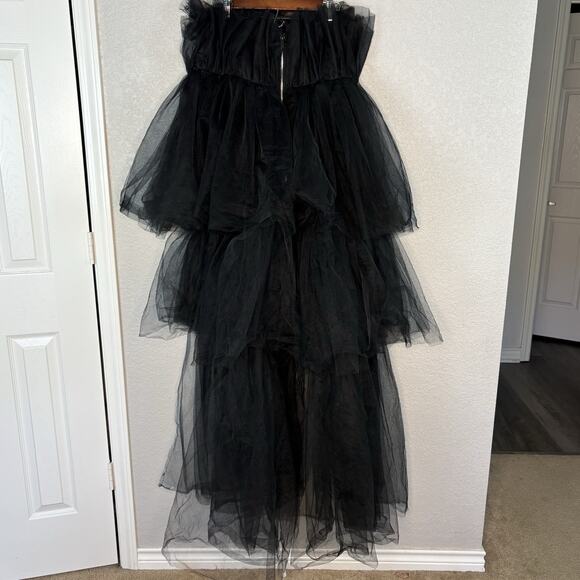 NWT Fashion Nova Exclusive After Party Tulle Maxi Dress Black Whimsigoth Size 1X - Picture 4 of 7